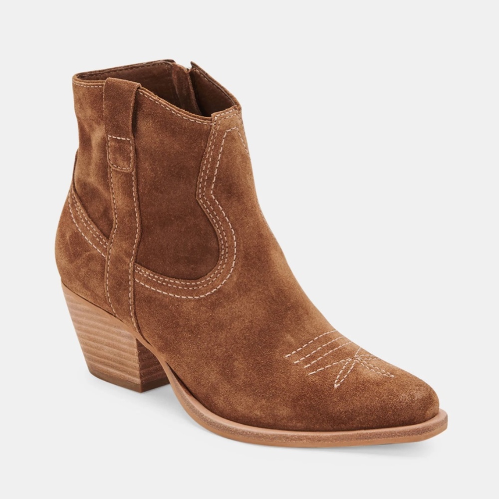 NWT Dolce Vita - Silma Western Bootie - Dark Brown Suede